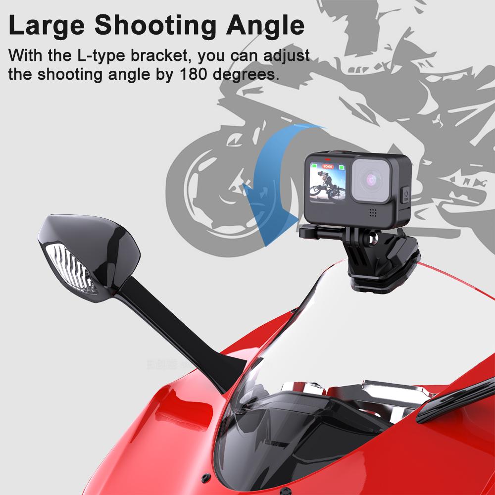 Motorcycle Windshield Mount Clip POV Holder for GoPro Hero 13 12 11 10 Insta360 X4 DJI Action 5Pro 4 Pocket 3 Phone Accessories