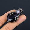 Natürlicher Amethyst Edelstein Handarbeit Kupferdraht Wickel Geschenk Anhänger 1,97" P3D24