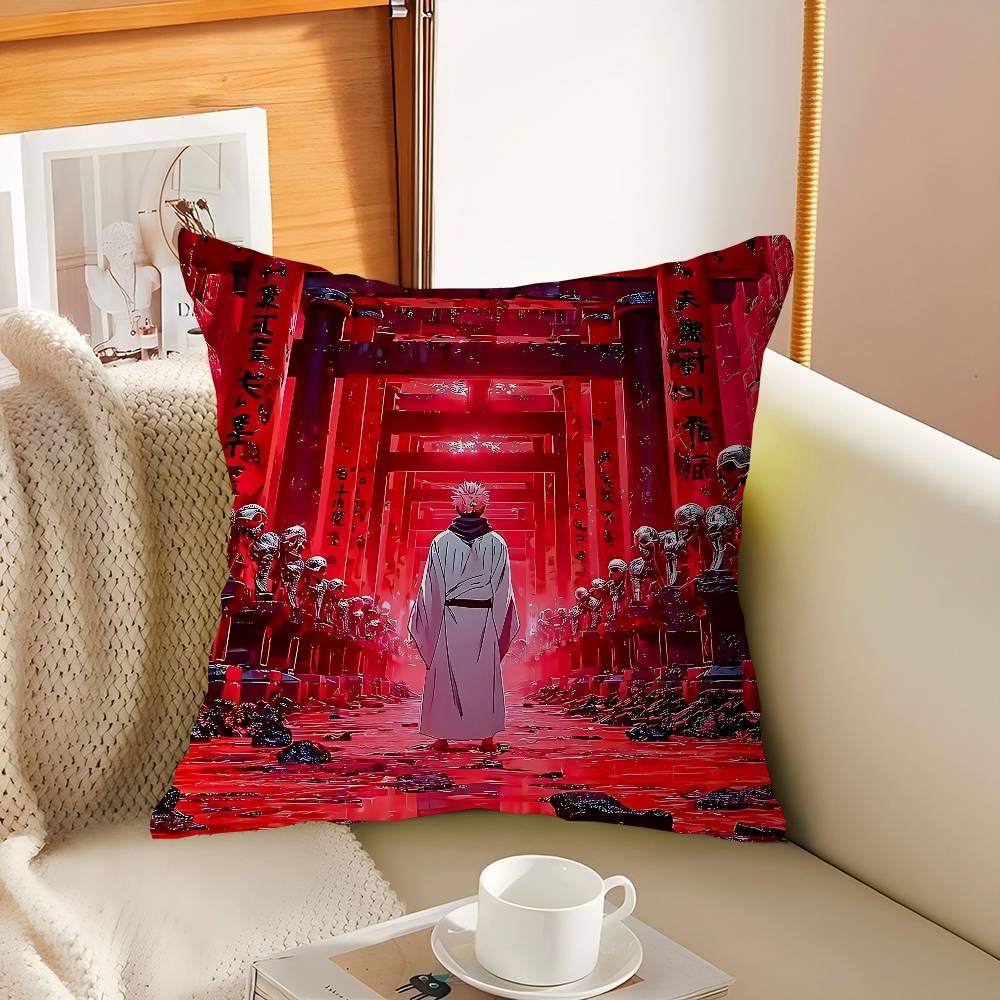 J-Jujutsu Kaisen Characters Yuji Pillow Cover Design Cushion Cover Decor Holiday Decorati