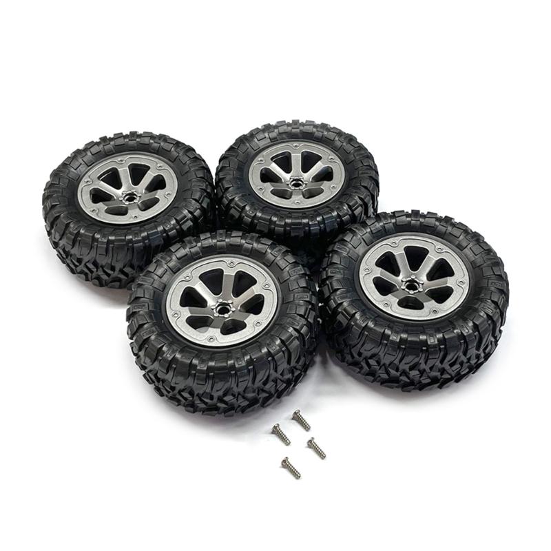 4PCS RC Military Truck 70mm Beadlock Wheel Tires & Rims Heavy Bearing Spare Part of MN90/91 FY001/002 1:12 Model for Car
