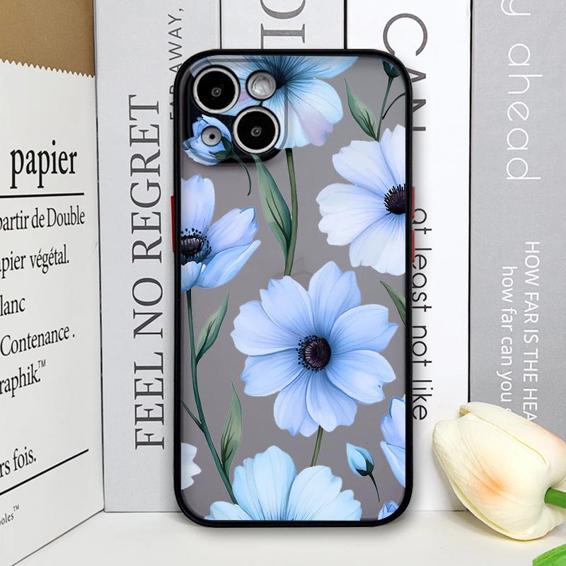 

Beautiful Blue Pink Peach Flower Phone Case for Samsung Galaxy S25 Edge S24 Ultra S23 S22 Plus S21 FE 5G Shockproof Cover Fundas Galaxy S25+