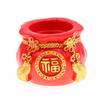 Fortunate Resin Chinese Money Bag Prosperity Figurine for Desk Home Wealth and Fortune Decor