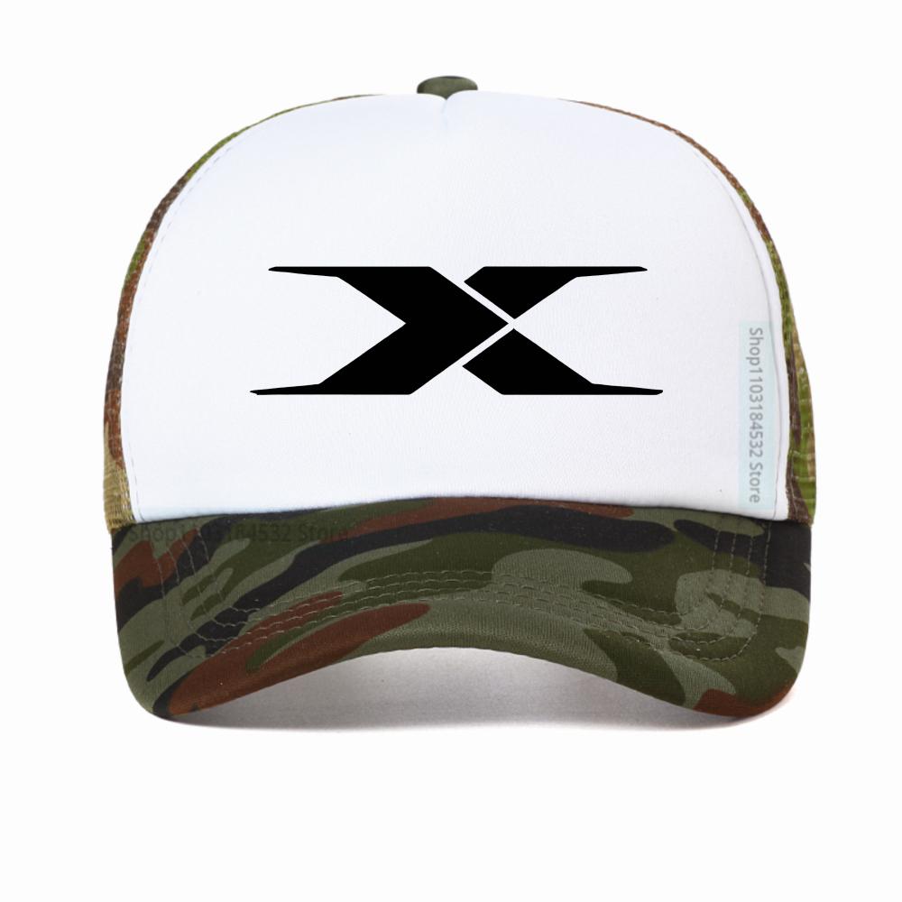 Unisex sommar X-bokstavstryckt basebollkeps trendig avslappnad sportnät truckerhattar Andningsbar justerbar snapback-kepsar