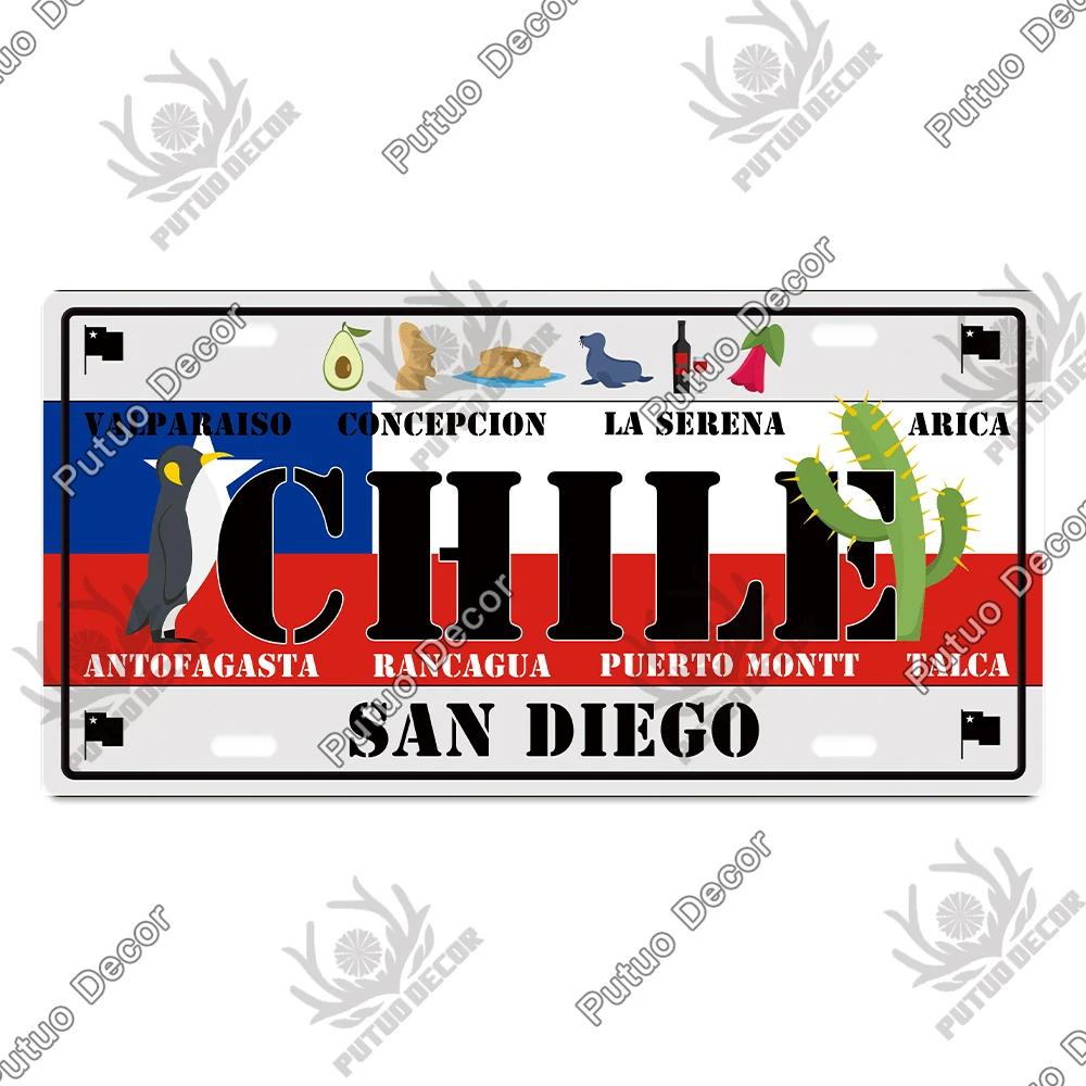Putuo Decor Country - Themed Vintage Metal Sign with License Plate Plaque - Ideal for Bar Pub Club and Home Wall Decoration