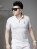 European Goods Short sleeve Polo Shirt Men's 2025 Summer New Fashion Brand Bronzing Stand Collar T-shirt Casual Half Sleeve Top Men