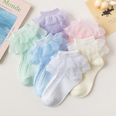 Kinder Babysocken für Mädchen Weiß Spitze Baumwolle Weich Mode Kinder Prinzessin Socken für Teenager Sommer Frühling 1-15 Jahre