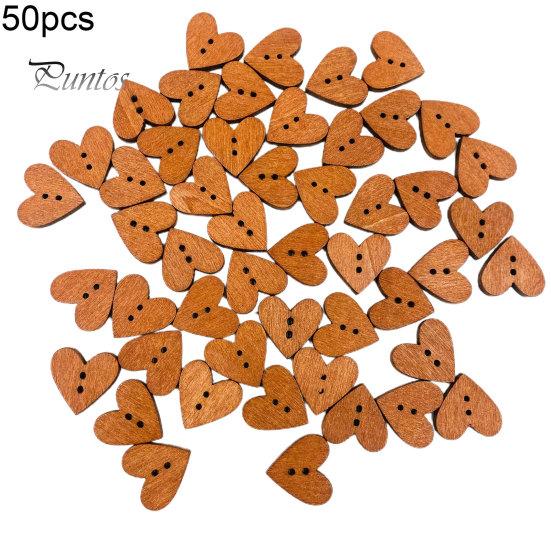 

50 шт./пакет пуговицы в форме сердца практичные DIY деревянные милые мультяшные пуговицы для одежды домашних животных для дома 20 mm