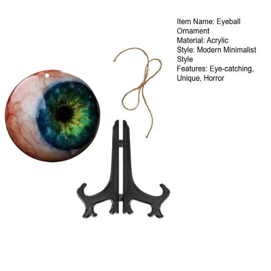Realistische gotische Augapfel-Dekoration, 2D-Tischdekoration mit Ständer, Horror-Geschenk für Liebhaber düsterer Fantasy-Kunst, Halloween-Dekoration