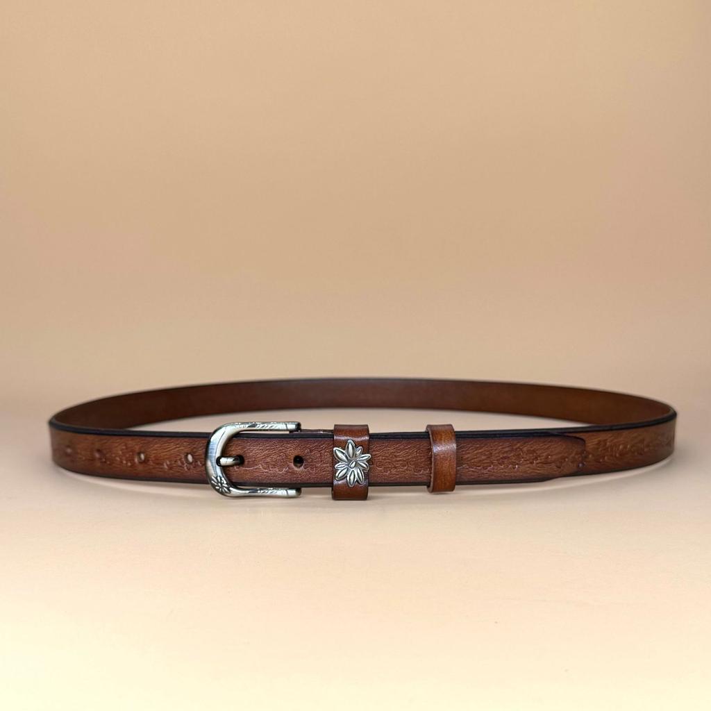 Women's Leather Belt Versatile Belt Fine Decorative Fashion Pin Buckle Belt