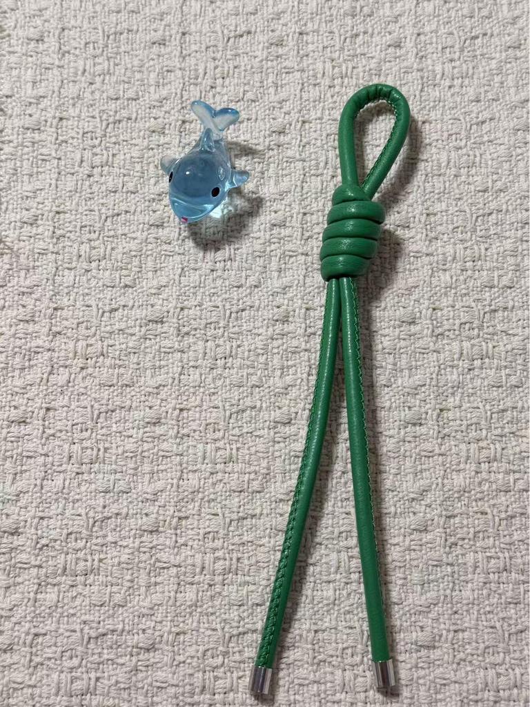 Stylish Leather DIY Car Keychain with Woven PU Rope Knot