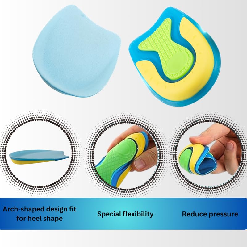 Wonder Care 1 Pair Gel Heel Cushion For Heel Pain Relief Women And Men | Silicone Heel Pad | Plantar Fascitis Inserts Heel Spur Pads| Achillies Hee