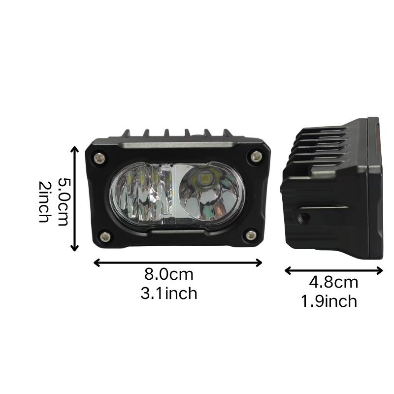 Baja Light 20W 1000LM Universal Motorcycle LED Light Bare Wire All Aluminum IP67 Off Road Driving Lamp for E-Bike ATV Dirt Bike