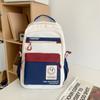 Female Schoolbag Block Color Male Student Large Capacity Backpack