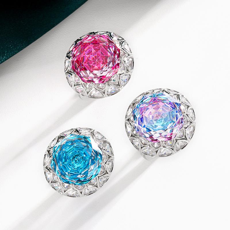Schmuck Kupferboden Vergoldet Rosenschliff Meerblau Retro Ring Heldinnenstein 14Mm