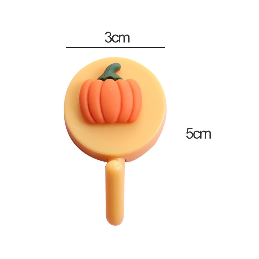 

1 шт. Симпатичные настенные крючки, держатель для ключей, подвесная пластиковая самоклеящаяся настенная вешалка в форме фруктов из мультфильма для детской комнаты, домашний декор 5x3CM