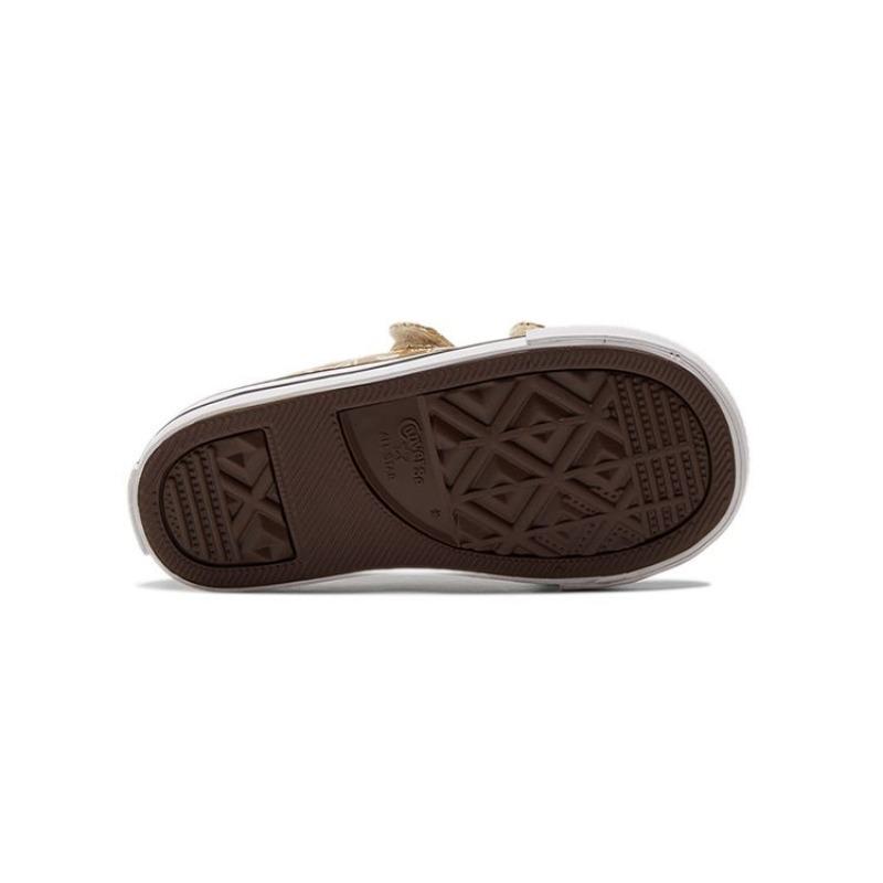 Converse All Star 2V Toddler Low Walking Shoes All-over Star Print Wear-resistant Gold 772477C