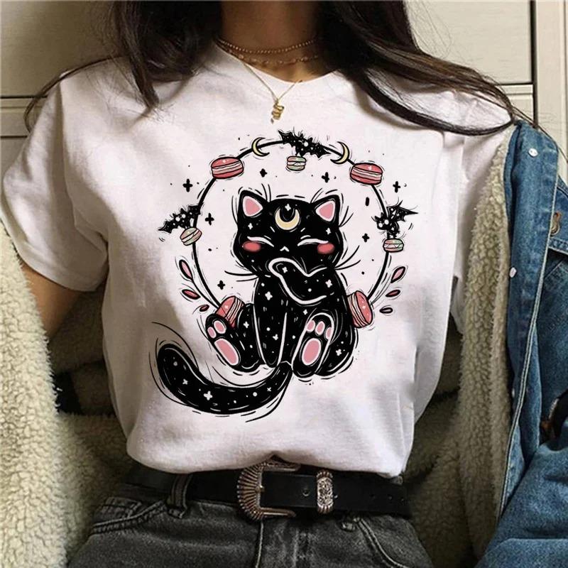 Animals Printing T-Shirt Top Basic Tees Women'S Shirt Short Sleeve Neck Fashion Casual Sport Clothes Harajuku Style High Quality