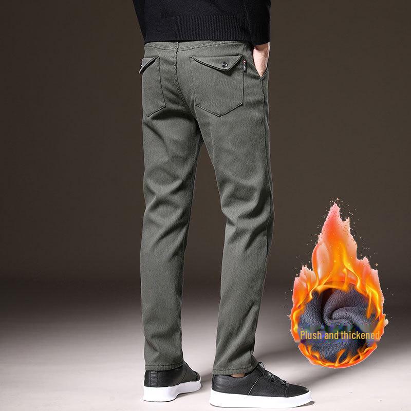 Men's Slim Fit Velvet-Lined Business Casual Pants - Stylish, Comfortable, and High-Quality Trousers