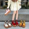 Thick-soled hollow rhubarb boots women's 2025 summer new heightening Martin boots small super fire outdoor western short boots