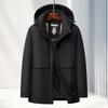 Middle-aged and Elderly Down Jacket for Men's Short Style Can Be Removed and Thickened and Warm. Daddy's White Duck Down Jacket