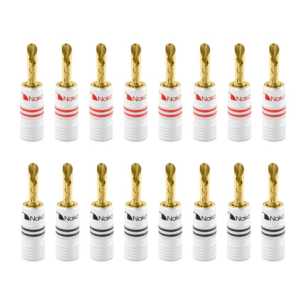 

Банановые разъемы Nakamichi серии Excel с 24-каратным золотым покрытием, калибр 12 AWG 18 AWG, размер 4 мм, винтовые, для акустического провода, кабеля, стереоусилителя, AV, домашнего кинотеатра