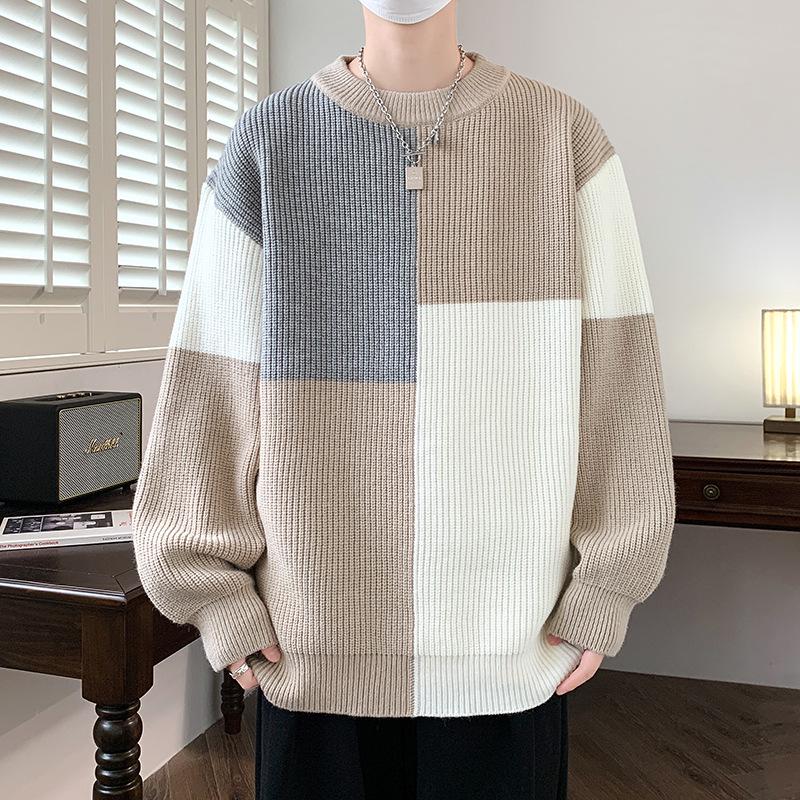 Anyang Men's Color Block Wool Sweater - Autumn/Winter 2024 Collection