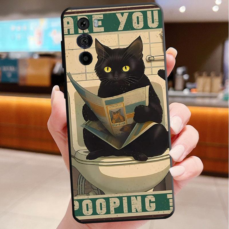 Phone Case For Motorola Edge 50 40 Pro 60 50 40 30 Ultra Neo Fusion Moto G Play G Stylus G Power G Drinking Wine Cat