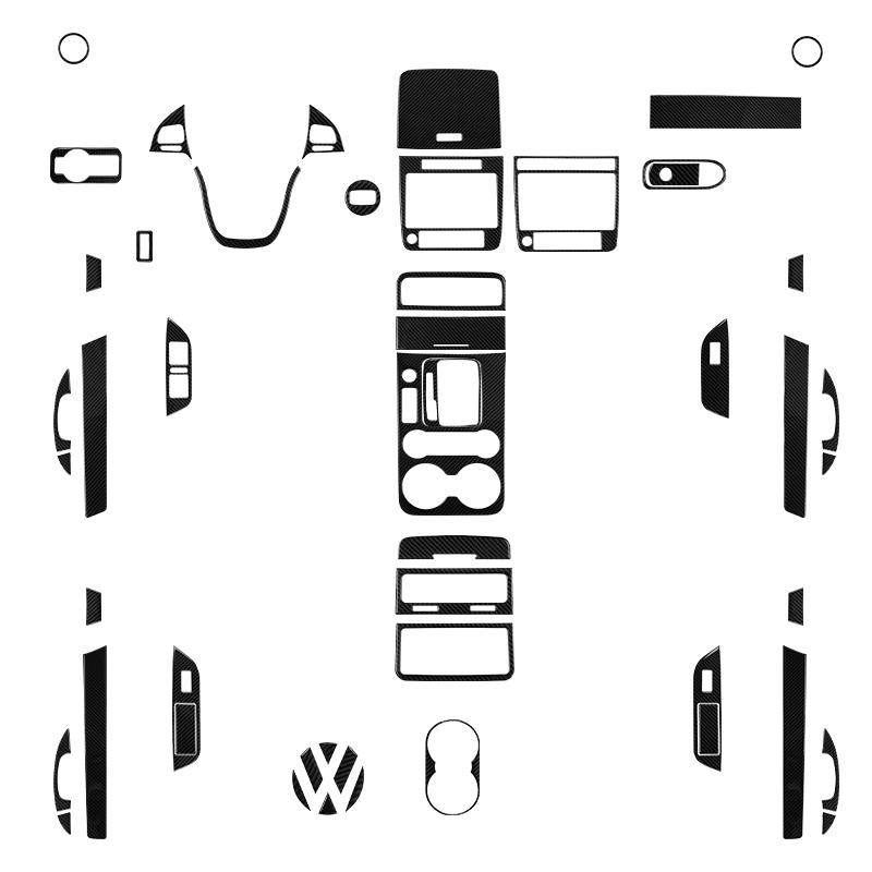 For Volkswagen VW Touareg 2011-2015 Car Carbon Fiber Sticker Version LHD Gear Shift Panel Interior Center control panel door