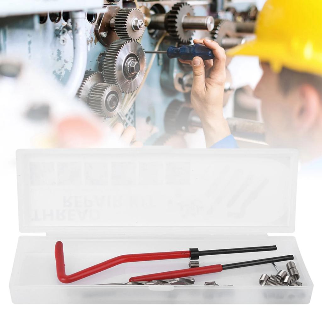 Thread Repair Insert Set Thread Repair Insert Kit M4 with Transparent Plastic Box for Processing Machinery Threading Tool