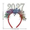 Christmas Light Up Headband 2027 Cute Glitter Hair Hoop New Year Eve Costume Party Accessory For Women Girls Holiday Dress Up