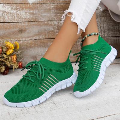 Mode Grün Freizeitschuhe Atmungsaktives Mesh Flache Schuhe Damen Sommer Sneaker Leichte Laufschuhe Tennis Damen Walking Schuhe