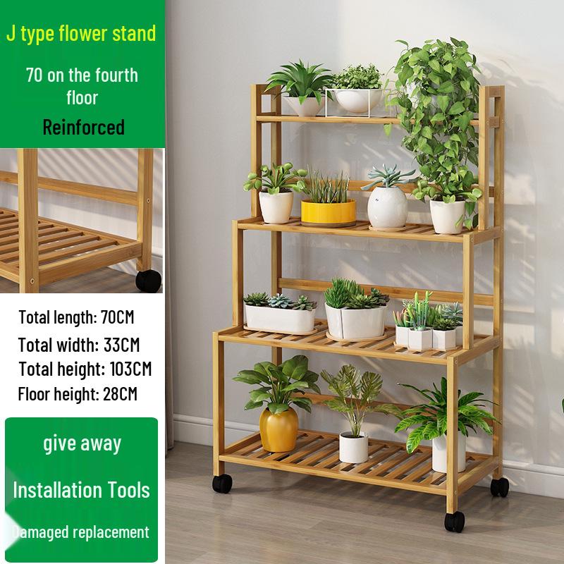 Bamboo Multi-Tier Indoor Plant Stand for Succulents and Flowers