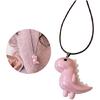 Stylish Long Chain Necklace Resin Dinosaur Pendant Neckchain for Women and Men Vintage Jewelry Unique Animal Accessory