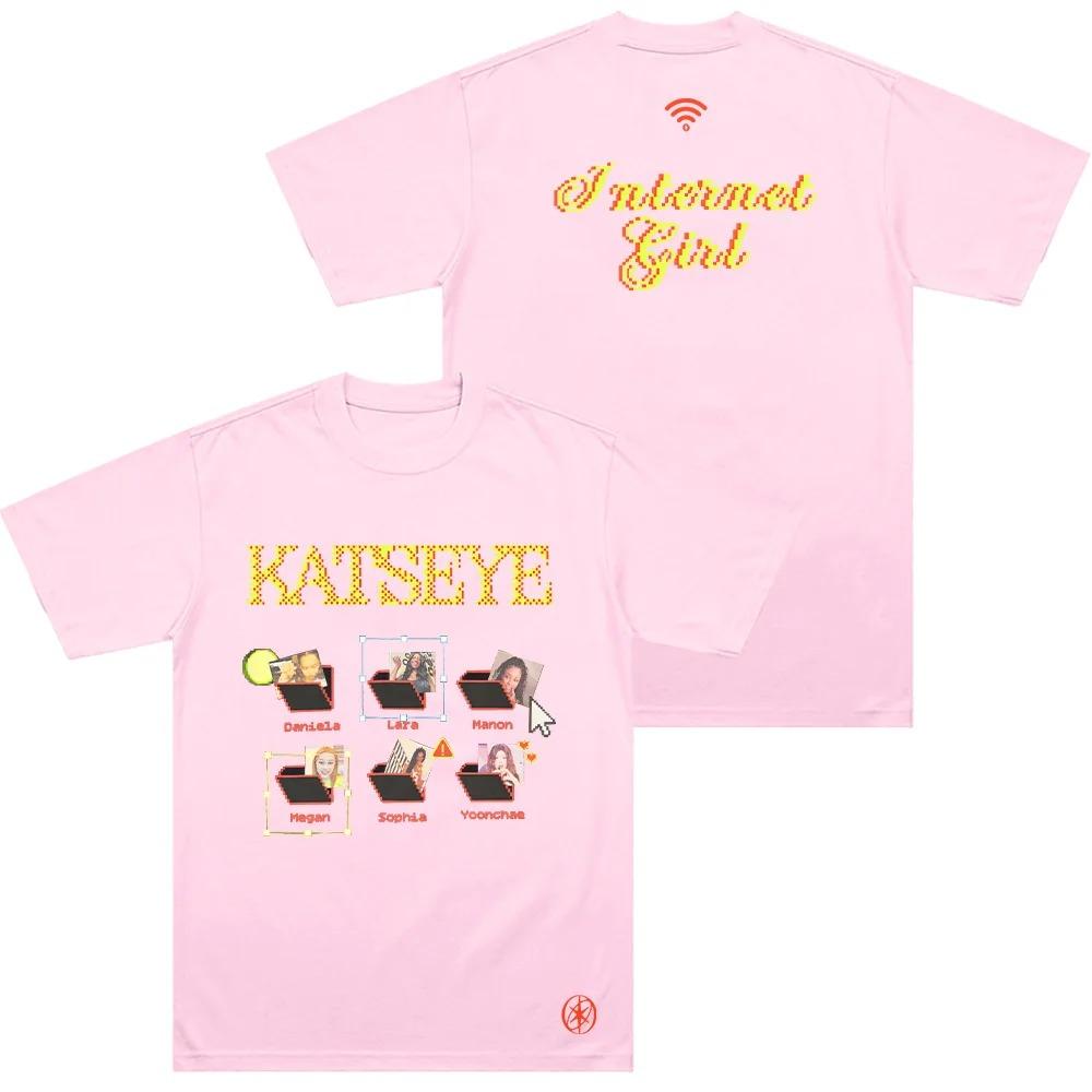 Internet Girl TShirt Katseye Merch TShirt Unisex Fashion Pop Music Short Sleeve Sporty Street Style Women And Men Tshirt