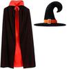 Cosplay Cape Black No Hood Witch Hat Witch Hat Costume Cape Party Costume Cape Red Dracula Orange [UTST] (Cape + Hat)