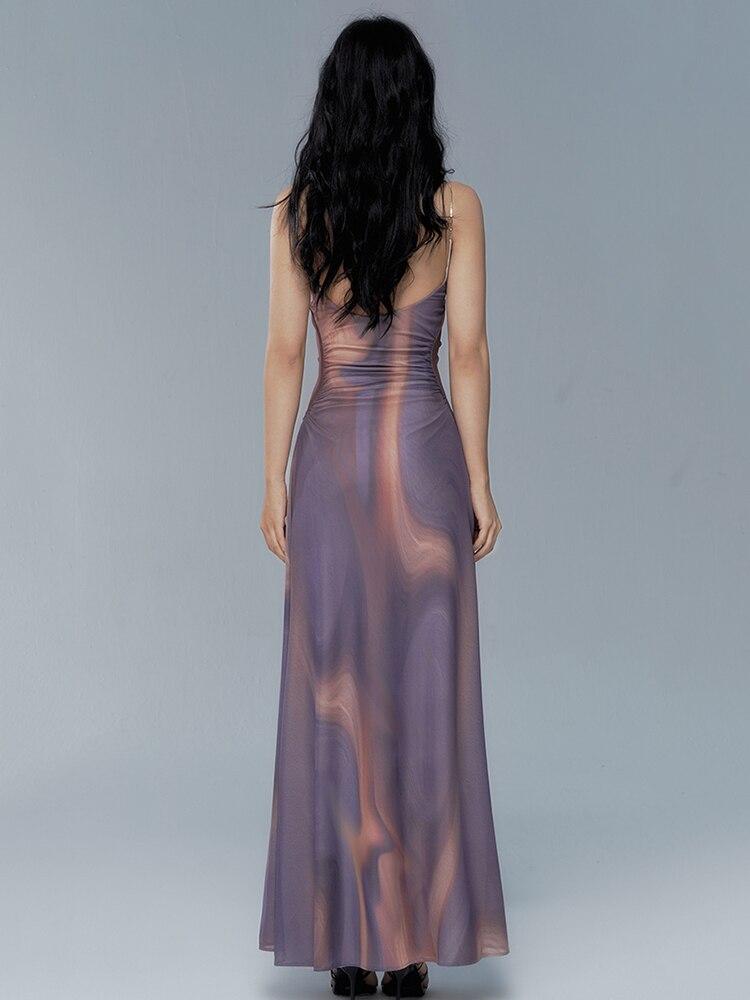 Xitao Μόδα Γυναικείο Ταμπεραμέντο Πλισέ Φόρεμα με Τιράντες LYD1065