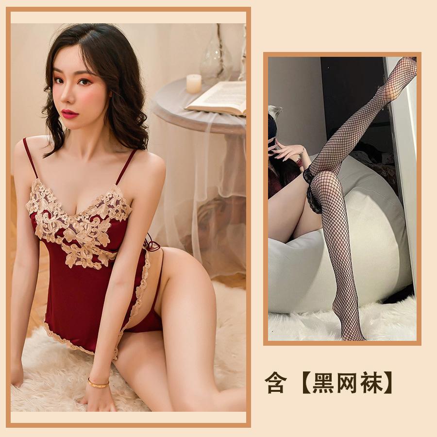 Sexy Inner Silk Pajamas Summer Suspender Pajamas V-neck Sexy Short Skirts Thin Loungewear Temptation Suit
