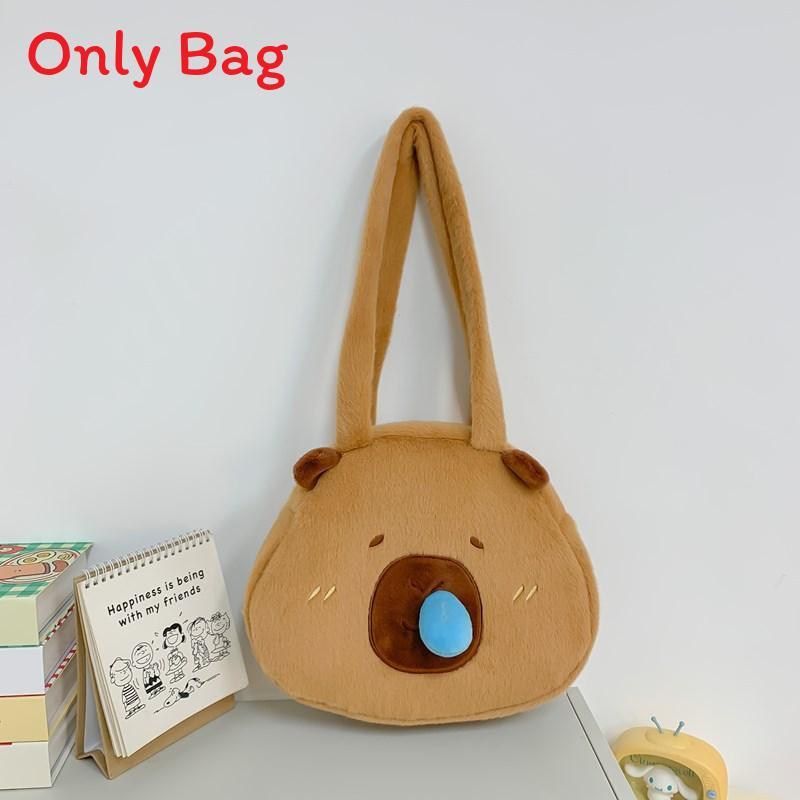 Plush Cat Shape Tote Bag With Zipper Closure For Casual Day Use