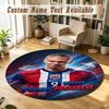 Round Rug Custom NameErling Haaland Pattern Non Slip Carpet Home Floor Decor