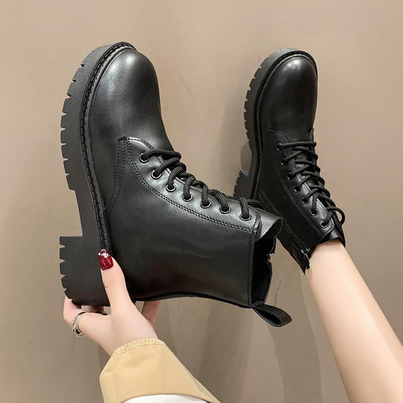 Fashion European and American Minimalist Short Boots 2024 Autumn New British Style Solid Color Breathable Casual Women's Boots Sneakers