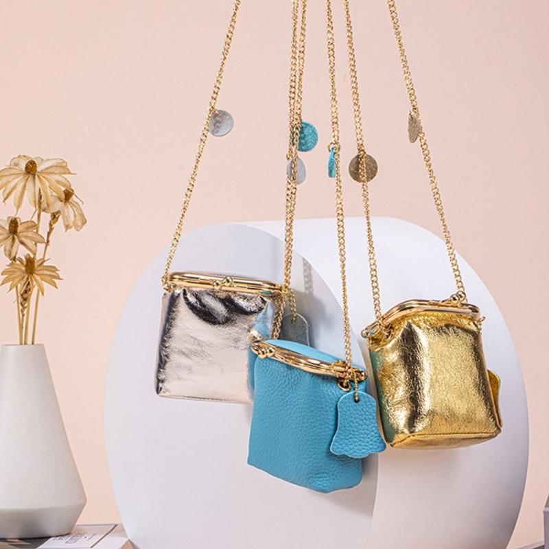 Compact Crossbody Bag Multi Functional Organizers Adjustable Chain Strap Classical Blue Waterproof Design