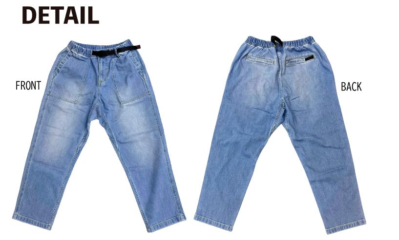 Gramicci Stretch Denim Loose Tapered Pants, 9/10 Length, G5SU-P082 (S, DARKUSED)