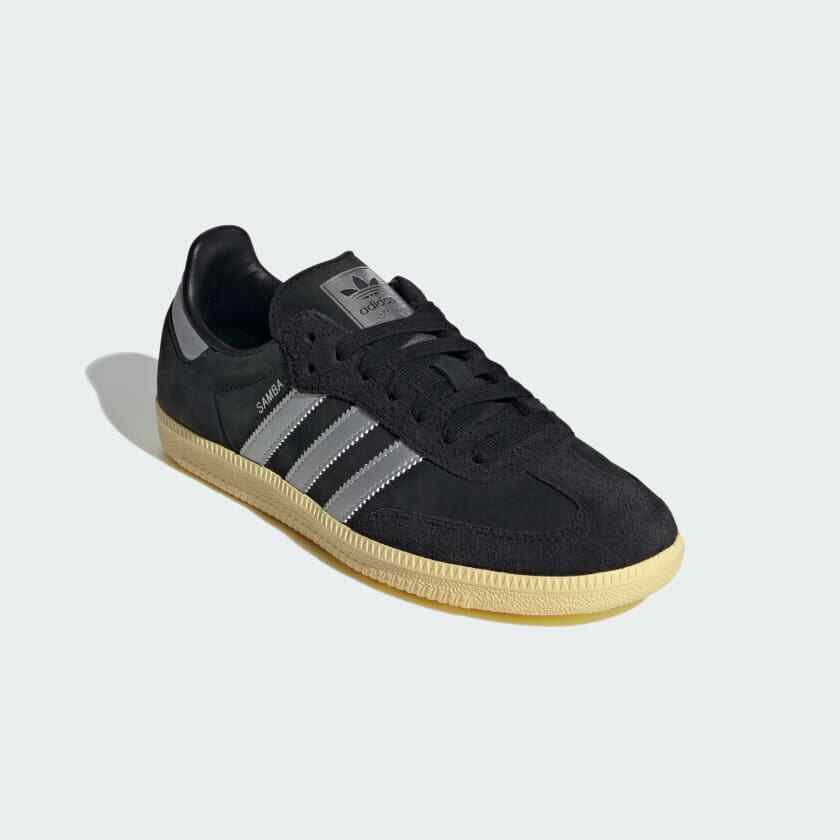 IE8128 Adidas Originals Samba OG Core Black Matte Silver Almost Yellow (Women's)