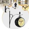 Double Faced Station Clock Wall Mute European Round Antique Hanging Metal for Office Cafe