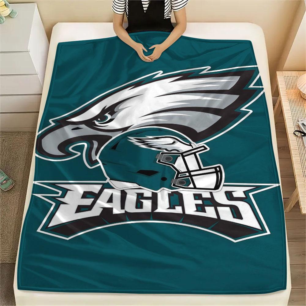 Philadelphia Eagles Printed Flannel Blanket, soft throw for bedroom sofa, washable, fan merchandise, great gift.