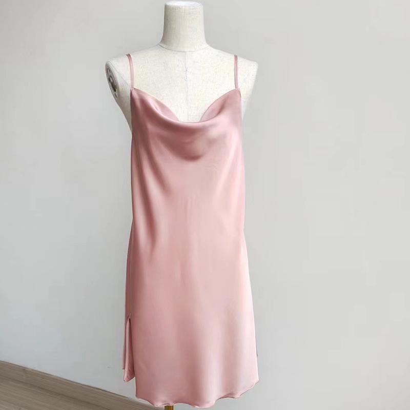 Ice Silk Long Sleeve Robe & Low-Cut Camisole Set - Spring/Summer Women's High-End Pajamas