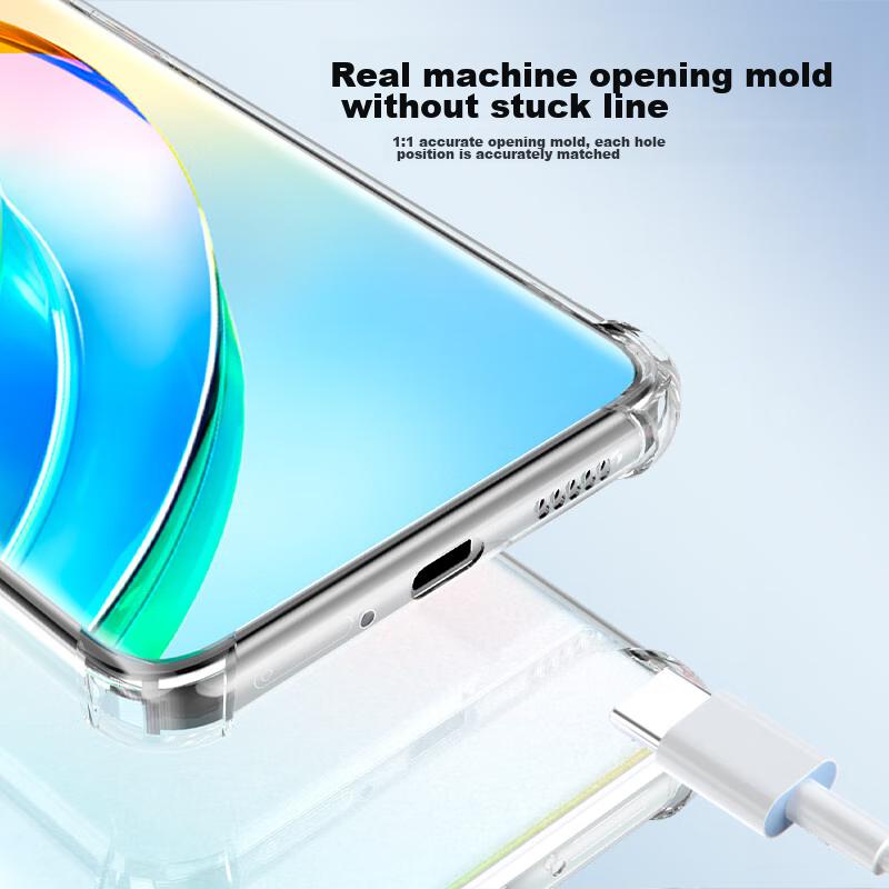 Transparent Phone Case for Honor X50, Ultra-Thin Crystal Lens Protection Cover with Reinforced Corners And Air Cushion, And Scratch-Resistant