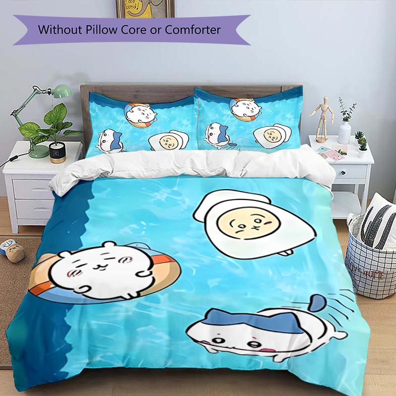 3pcs Chiikawa1 Pattern Bedding Set Duvet Cover Set Includes Duvet Cover &pillowcases, Perfect All Season Bedroom Decoration & Gift