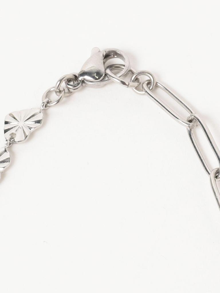 [Ray Beams] Stainless Steel Heart & Chain Necklace for Women, Silver, One Size