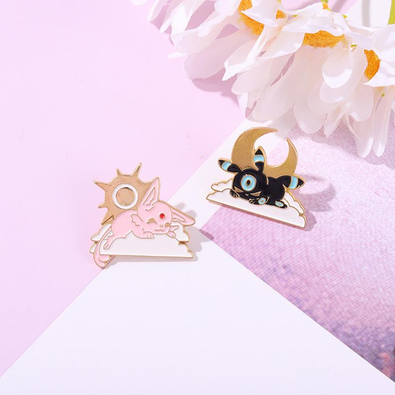 Adorable Anime Cartoon Couple Brooches Unique Animal Design Fashionable Accessories